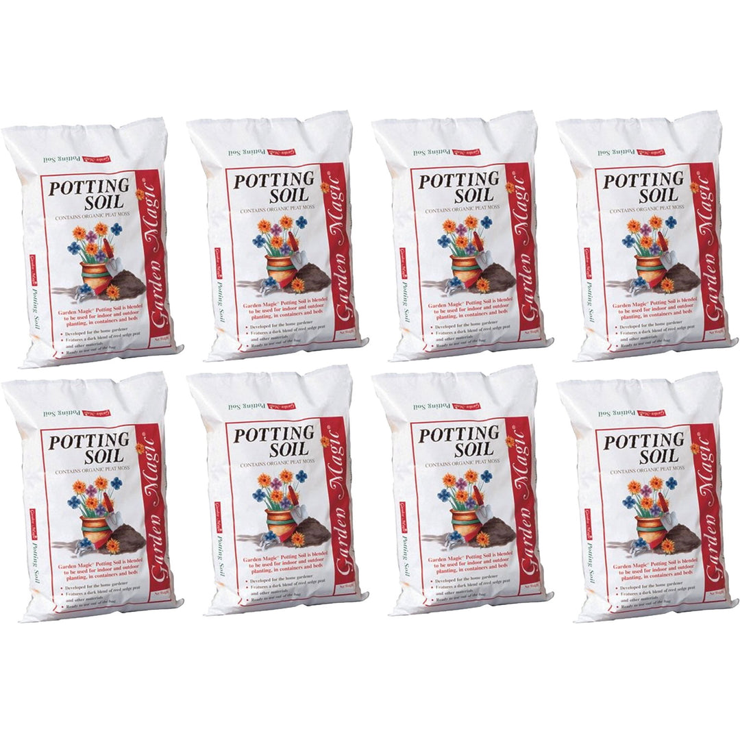 Michigan Peat 5720 Garden Magic Potting Soil Mix, 20 Pound Bag (8 Pack)