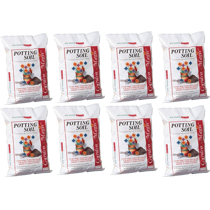 Michigan Peat 5720 Garden Magic Potting Soil Mix, 20 Pound Bag (8 Pack)