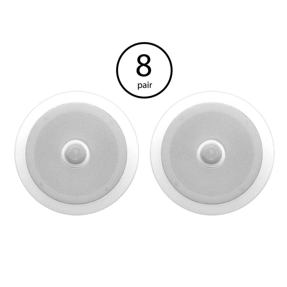 Pyle PDIC60 6.5 Inch 250 Watt 2 Way In Wall/Ceiling Home Speaker System (8 Pair)