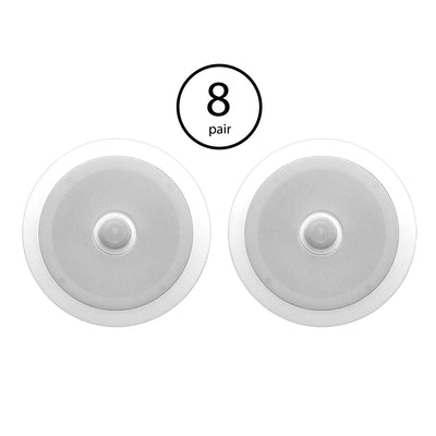 Pyle PDIC60 6.5 Inch 250 Watt 2 Way In Wall/Ceiling Home Speaker System (8 Pair)