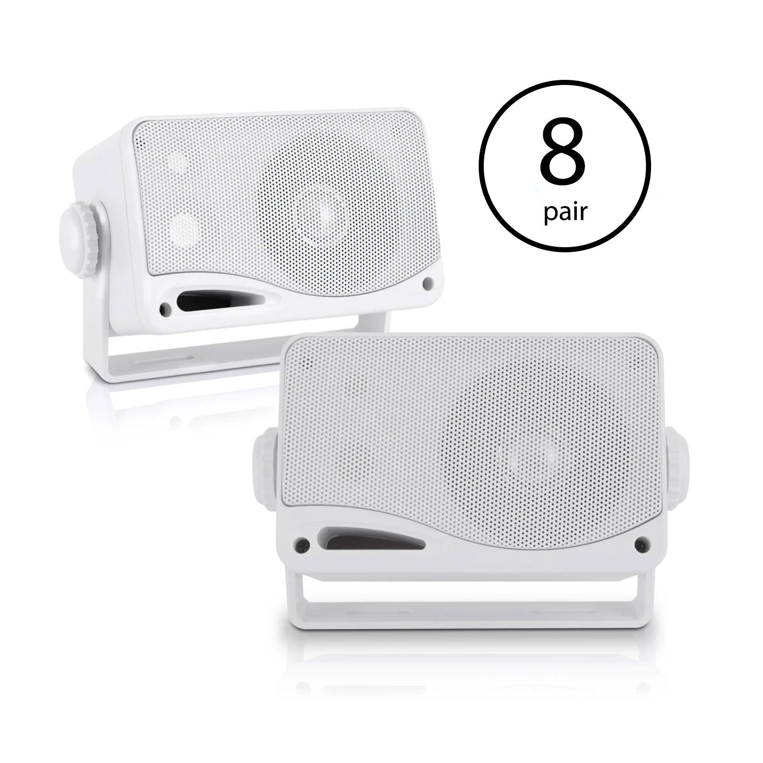 Pyle PLMR24 3.5 Inch 3 Way Marine Audio Speakers Outdoor Weatherproof (8 Pair)