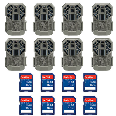Stealth Cam 12MP Game Camera (8 Pack) & SanDisk 16GB SD Memory Card (8 Pack) - VMInnovations