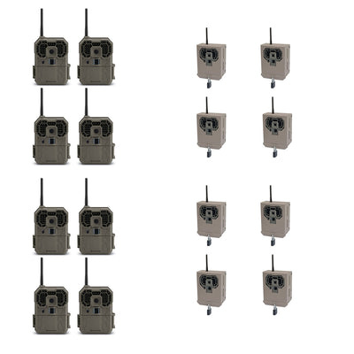 Stealth Cam 12MP Wireless Trail Camera (8 Pack) + Camera Security Box (8 Pack)