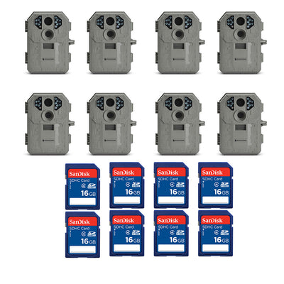 Stealth Cam 6MP IR Game Camera (8 Pack) & SanDisk 16GB SD Memory Card (8 Pack) - VMInnovations