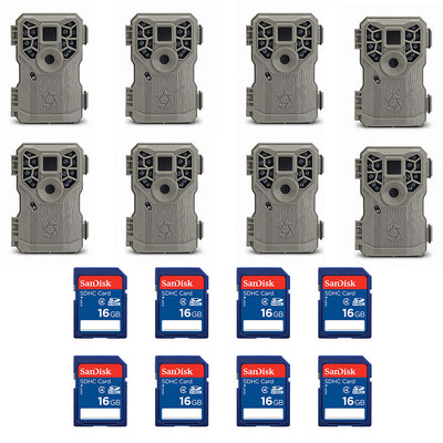 Stealth Cam 8MP IR Game Camera (8 Pack) & SanDisk 16GB SD Memory Card (8 Pack)