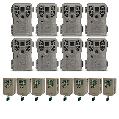 Stealth Cam 8MP 14 IR Emitter Hunting Game Trail Camera & Security Box (8 Pack)