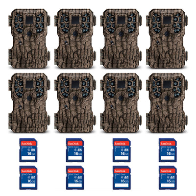 Stealth Cam 8MP Game Camera(Certified Refurbished) (8 Pk) + 16GB SD Card (8 Pk)