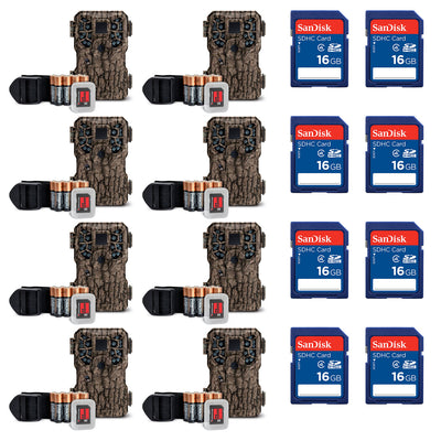 Stealth Cam 8MP Infrared Game Trail Camera (8 Pack) + 16GB Memory Card (8 Pack)