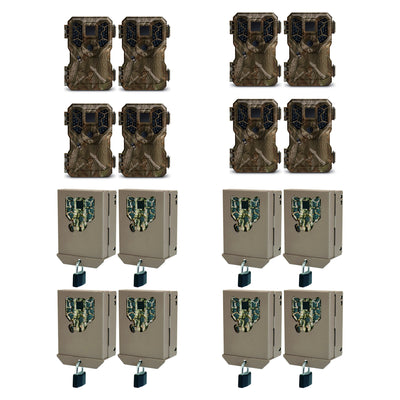 Stealth Cam GSM 8MP No Glo Mini Infrared Game Camera and Security Case (8 Pack)