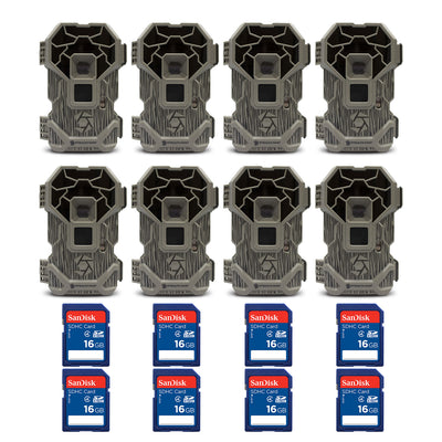Stealth Cam Hunting Game Trail Camera (8 pack) + 16GB Memory Card (8 pack)