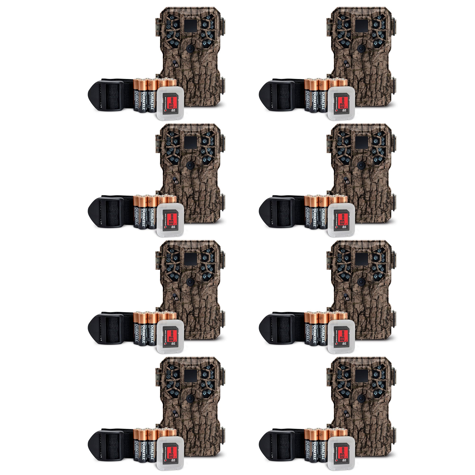Stealth Cam 8MP Infrared Hunting Scouting Game Trail Camera w/ SD Card (8 Pack)