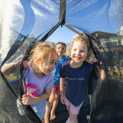 SpaceJump Nova 14Ft Trampoline, Outdoor Bounce Pad with Safety Net & Hoop, Black