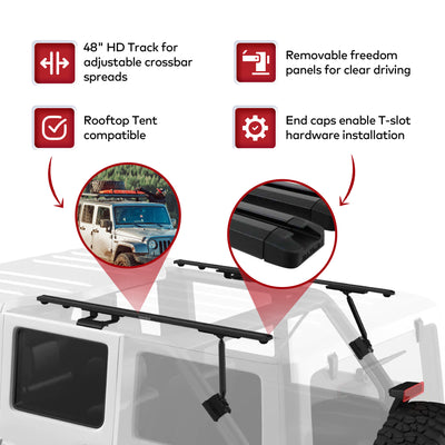 Yakima JL 4DR Custom Rooftop Track System w/Internal Supports, Black (Open Box) - VMInnovations