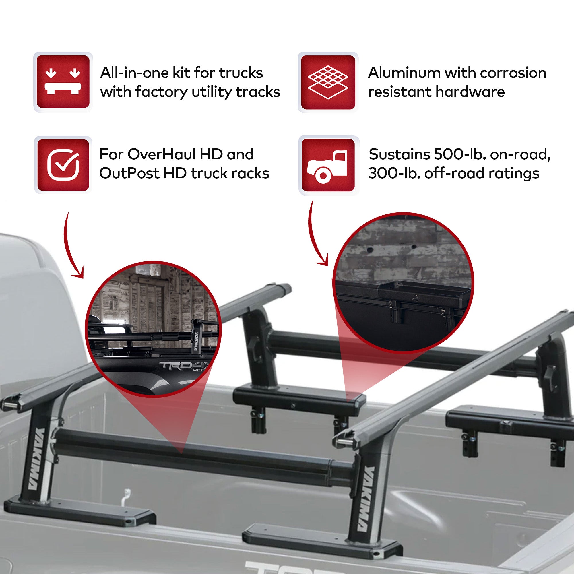 YAKIMA Bed Track Adapter Kit 1 for Toyota & Nissan Truck Bed Rack Systems (Used) - VMInnovations