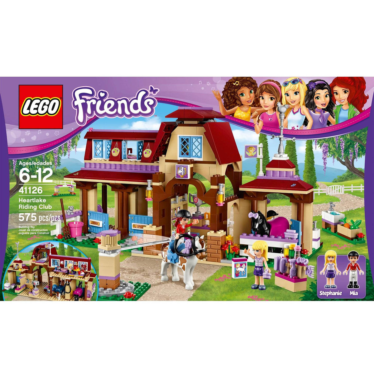 LEGO Friends Heartlake Riding Club Horse Stables w/ Minifigures (Open Box)