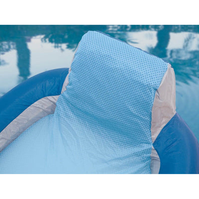 Kelsyus Floating Pool Lounger Chaise Inflatable Chair w/Cup Holder, Blue (3Pack) - VMInnovations