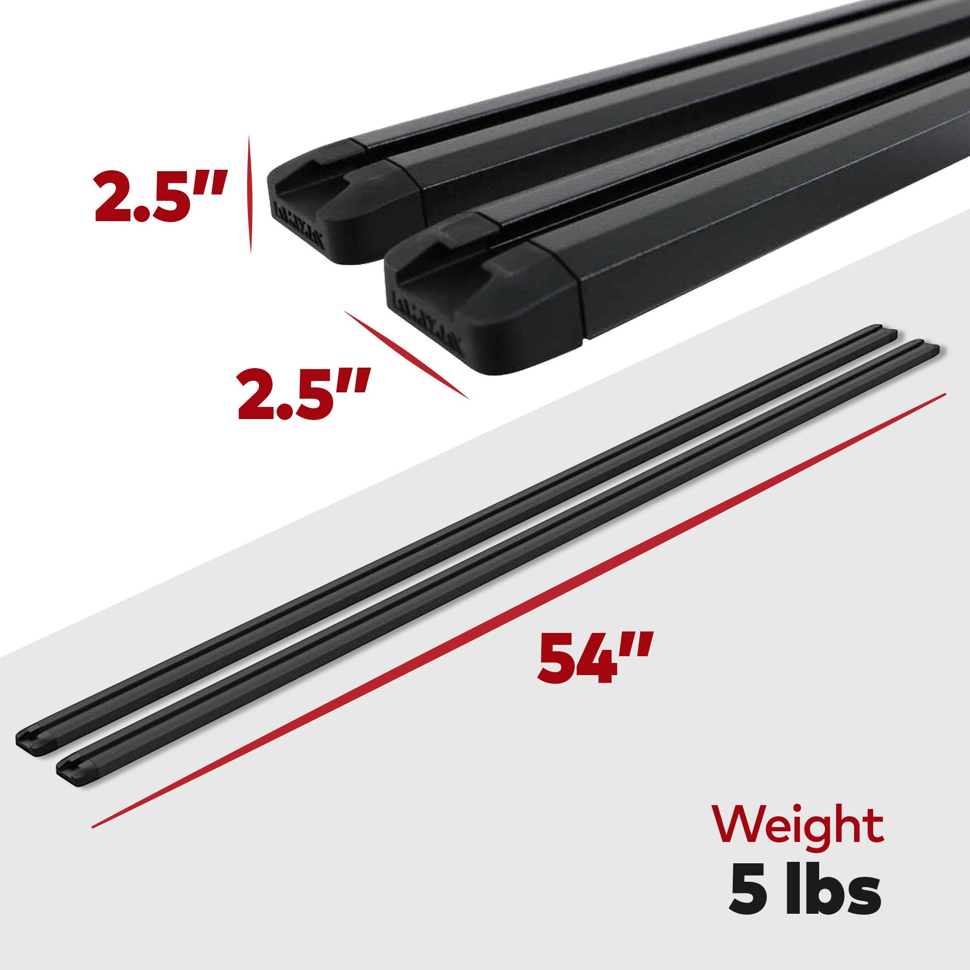 Yakima HD Track 54" Car Roof Top Rack Mounting System with CapNuts, Black (Used) - VMInnovations