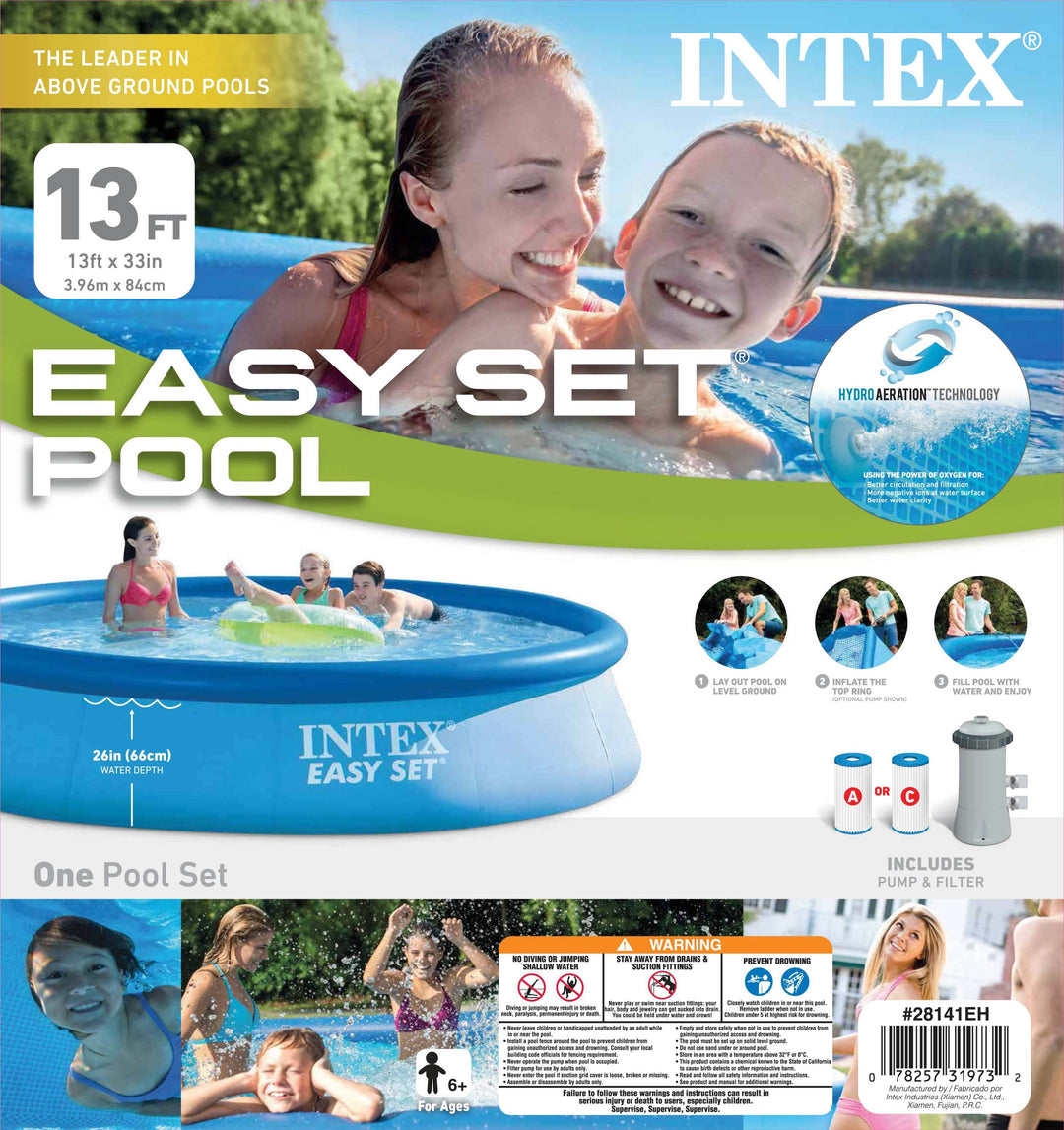 Intex 13ft x 32in Easy Set Above Ground Swimming Pool Kit & 530 GPH Filter Pump