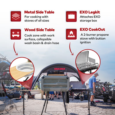 Yakima EXO OpenRange Deluxe Outdoor Camp Kitchen Cooking Storage System, Gray - VMInnovations