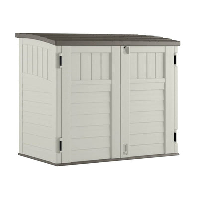 Suncast 53 x 31.5 x 45.5" Resin Storage Shed w/ Reinforced Floor, Ivory (2 Pack)