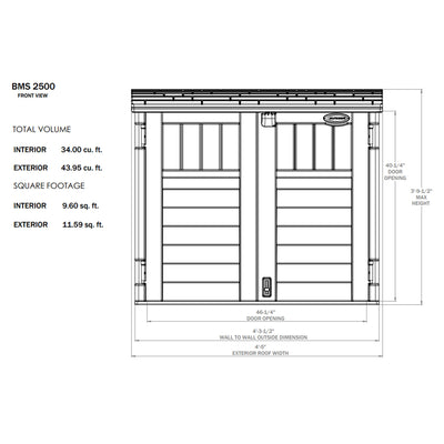 Suncast 53 x 31.5 x 45.5" Resin Storage Shed w/ Reinforced Floor, Ivory (2 Pack)