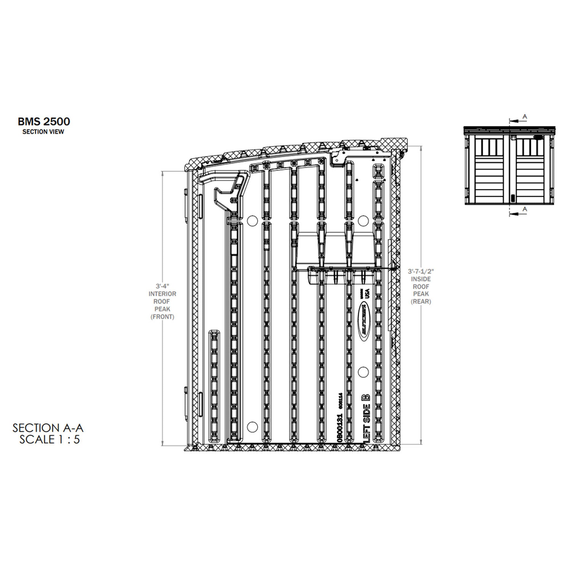 Suncast 34 Cu. Ft. Resin Horizontal Storage Shed w/Reinforced Floor - (Open Box)