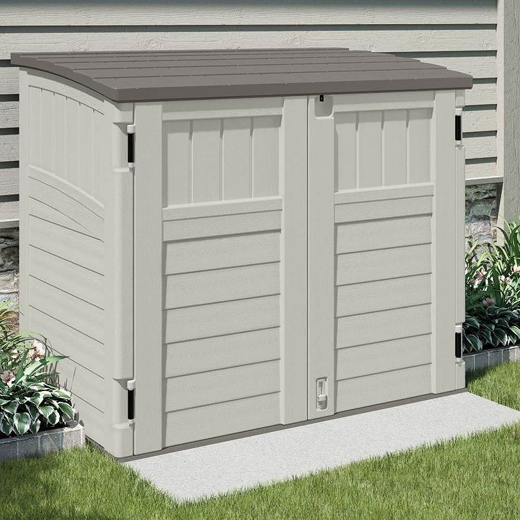Suncast 34 Cubic Feet Resin Horizontal Storage Shed w/ Reinforced Floor (Used)