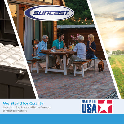 Suncast 77 Qt Resin Wicker Patio Cooler w/ Cabinet & Wire Basket, Java(Open Box)