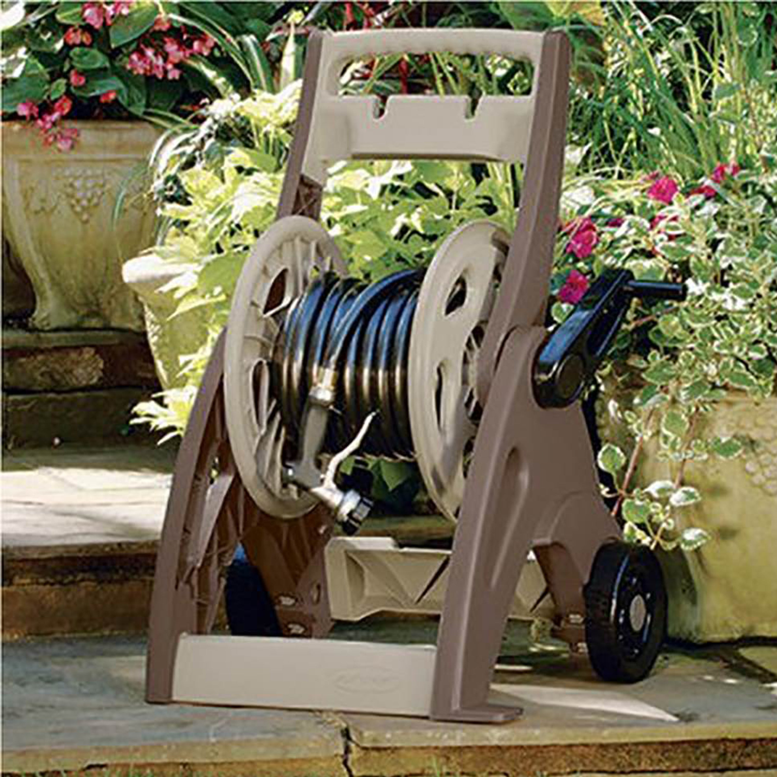 Suncast CPLJNF175BD 175' Resin Garden Reel Wheeled Cart for 5/8" Vinyl Hose - VMInnovations