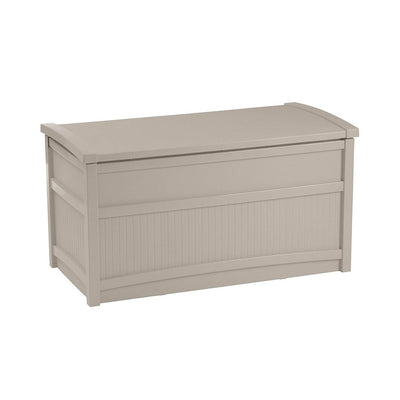 Suncast 50 Gal Stay Dry Resin Outdoor Storage Box w/ Seat Light Taupe (Open Box)