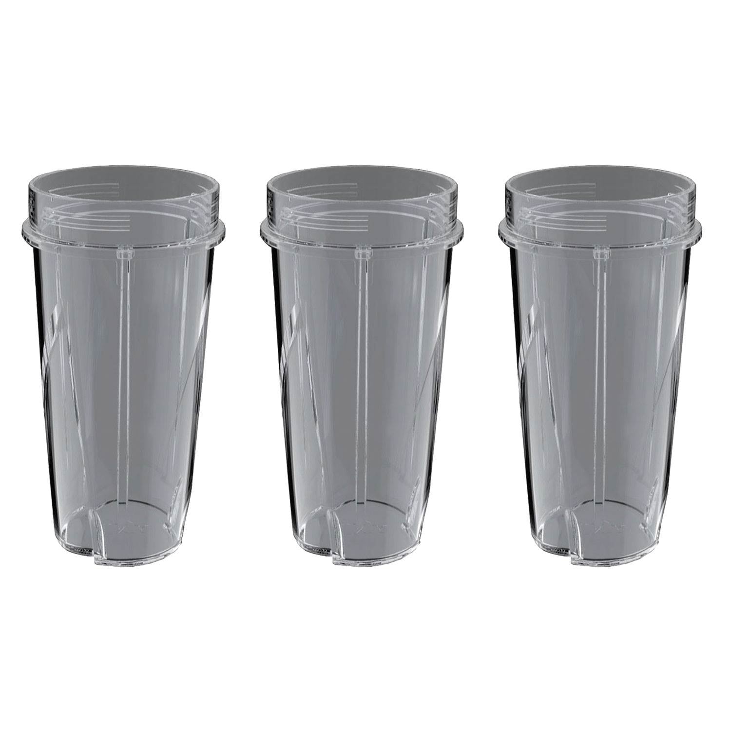 Ninja 16 Ounce Nutri Ninja System Pulse Blender Replacement Cup w/o Lid (3 Pack)