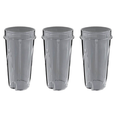 Ninja 16 Ounce Nutri Ninja System Pulse Blender Replacement Cup w/o Lid (3 Pack)