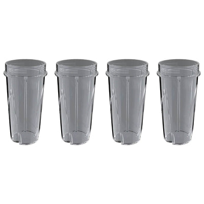 Ninja 16 Ounce Nutri Ninja System Pulse Blender Replacement Cup w/o Lid (4 Pack)