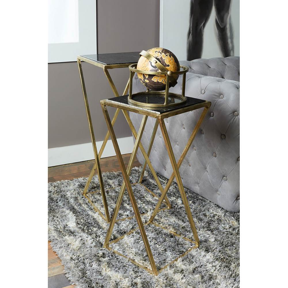 Aubrey Metal & Living Room Coffee Drink Side End Tables Set, Pair (Used)