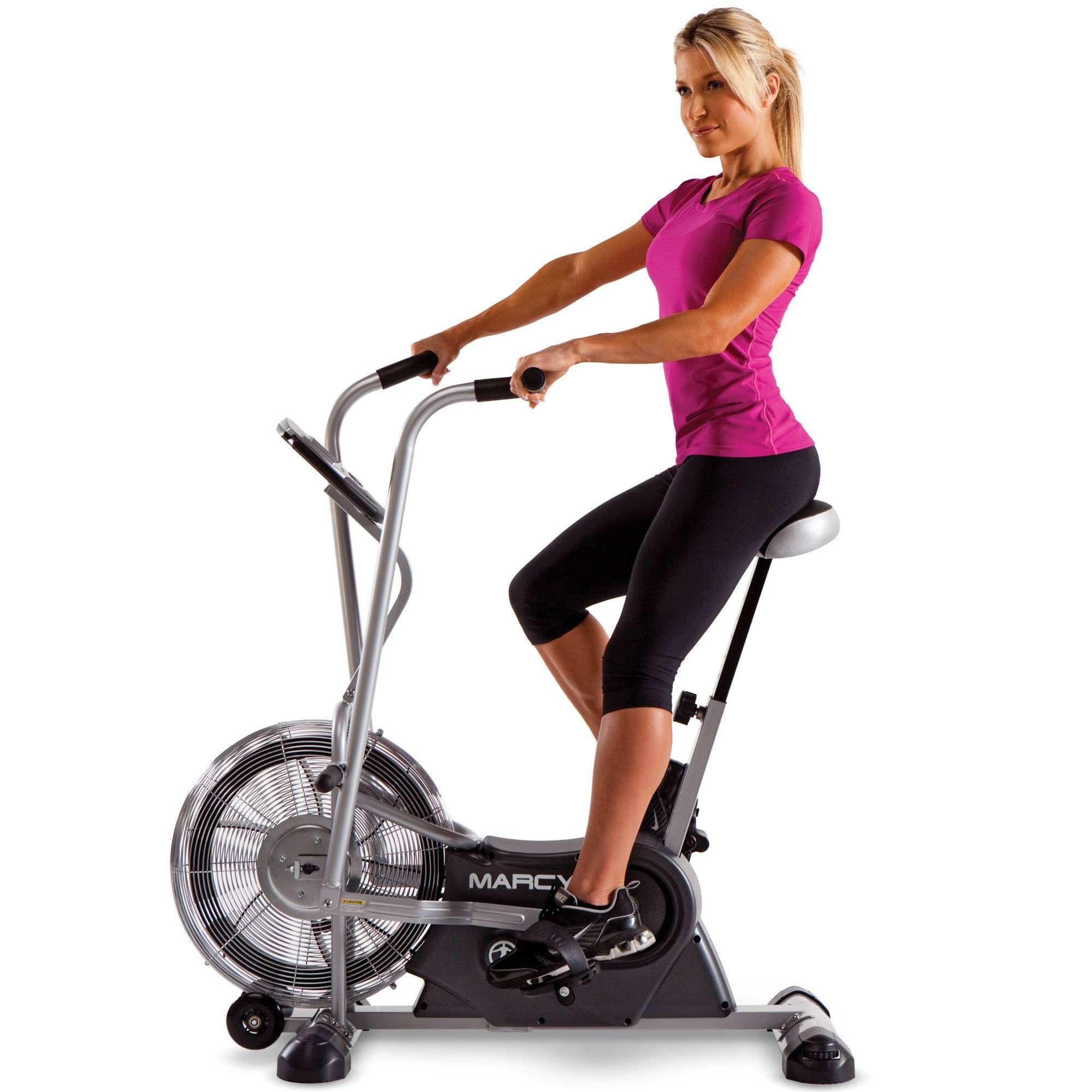 Marcy Air Cardio Fitness Training Workout Bike with Exercise Arms | Open Box
