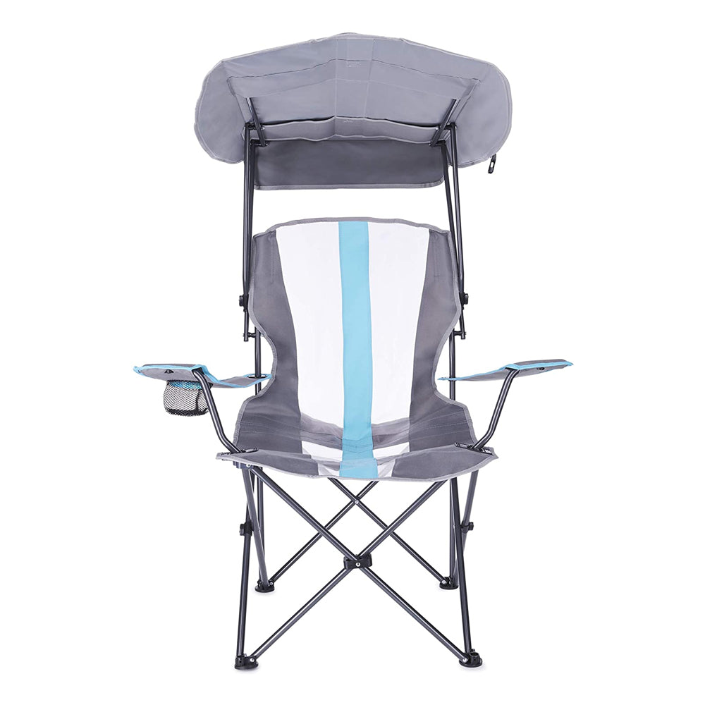 Kelsyus Premium Portable Camping Chair, 50+UPF Canopy & Cup Holder, Blue (4Pack)