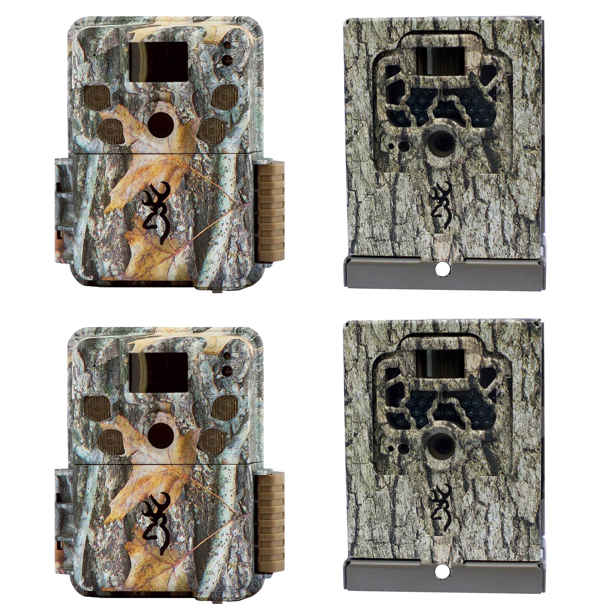 Browning Trail Cameras Strike Force Pro Game Camera, 2 Pack + Security Boxes
