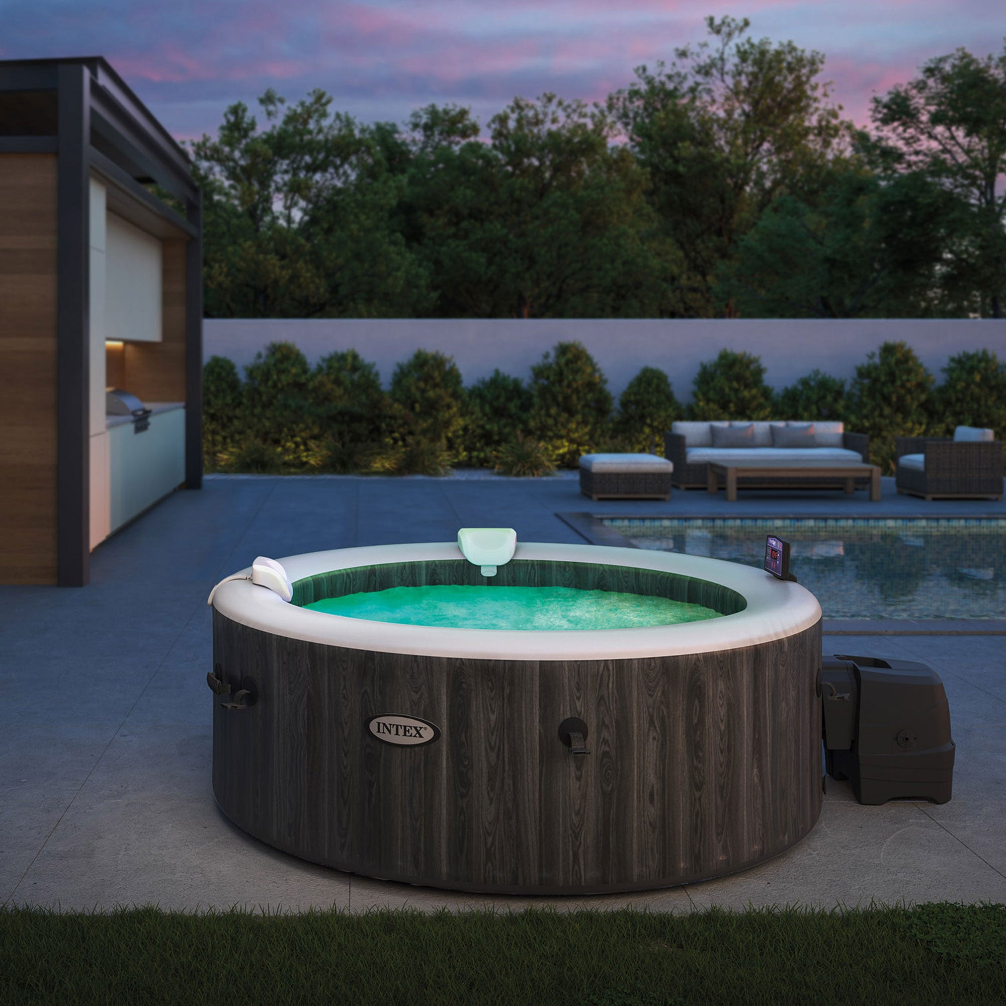 Intex PureSpa Battery Multi Colored LED Light for Bubble Spa Hot Tub (8 Pack) - VMInnovations