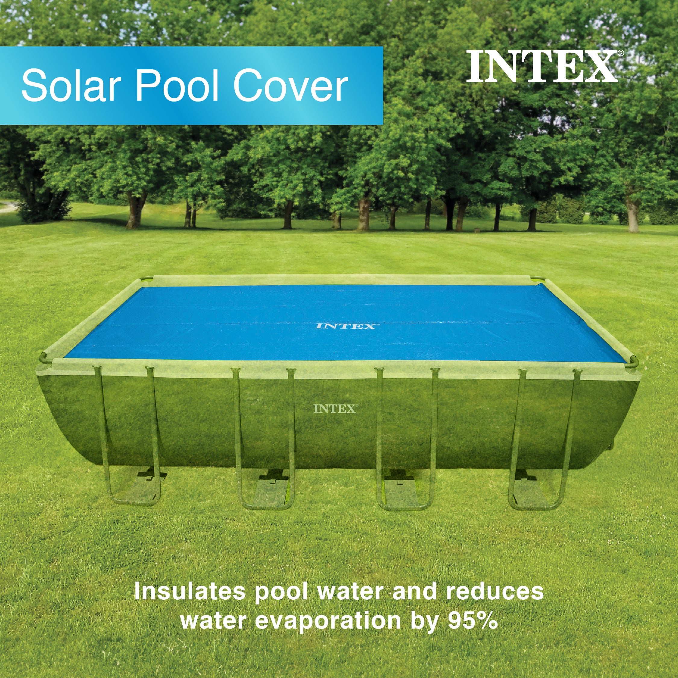 Intex 9 x 18 Foot Rectangular Solar Frame Set Swimming Pool Cover Only (Used) - VMInnovations