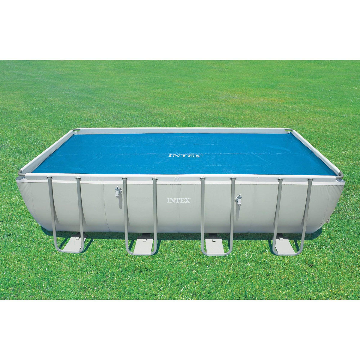 Intex 12 x 24 Foot Rectangular Solar Frame Set Swimming Pool Cover | Used