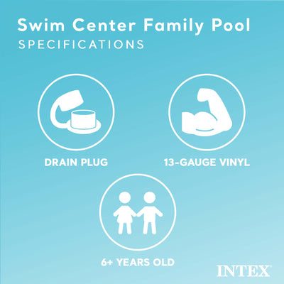 Intex 7.5ftx4.8ftx18in Mandarin Swim Center Inflatable Pool, Orange (For Parts)