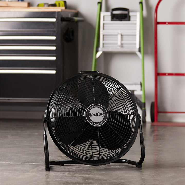 Air King 18 Inch 1/6 HP 3-Speed Indoor Industrial Open Motor Pivoting Floor Fan