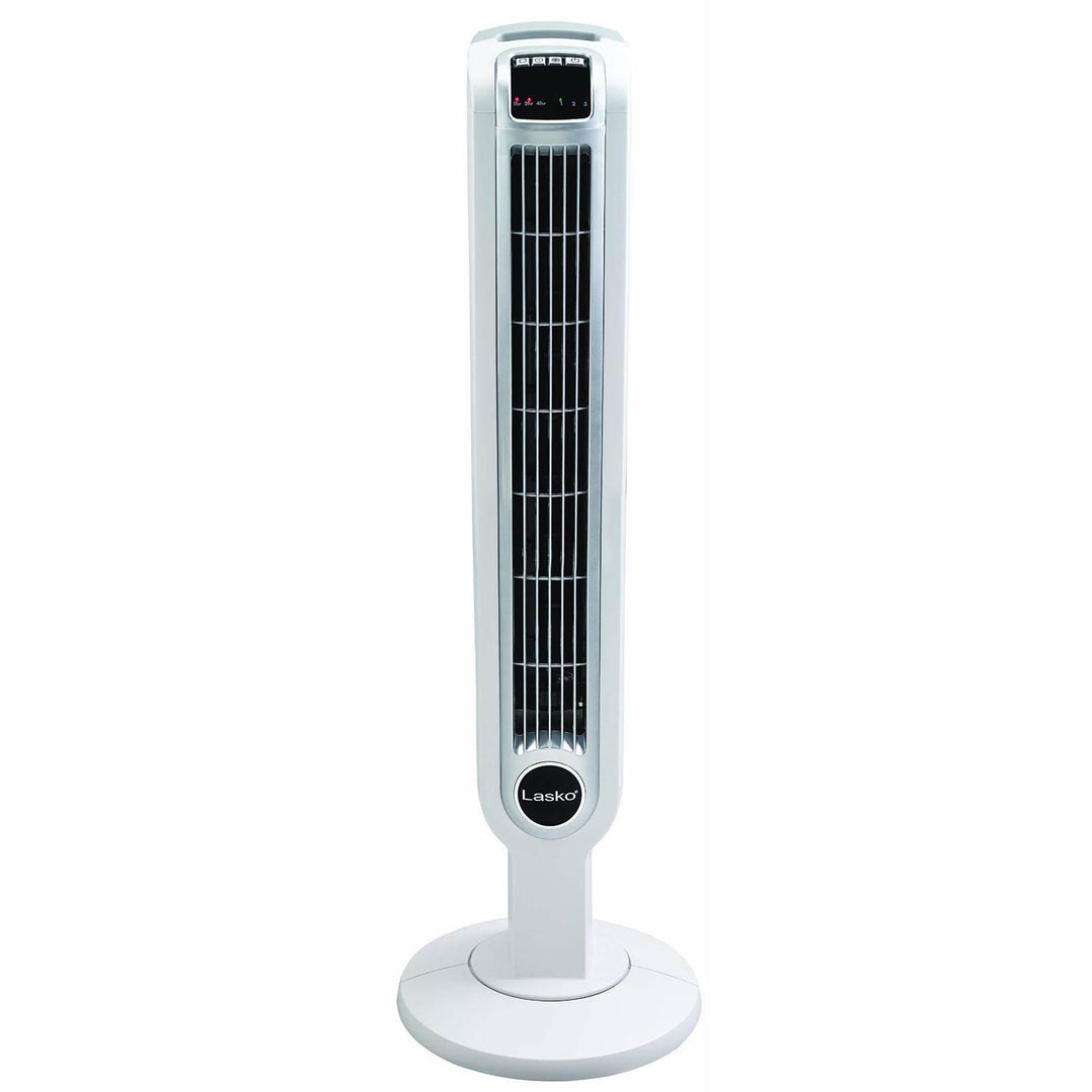 Lasko 36" 3 Speed Programmable Oscillation Tower Fan w/ Remote, White (Open Box) - VMInnovations