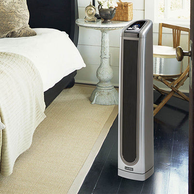 Lasko 34" Electronic Oscillating Ceramic Tower Heater with Remote, Silver (Used)