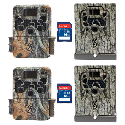Browning Trail Cameras Strike Force Elite Game Camera, 2 Pack + Cases & SD Cards