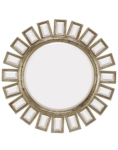Majestic Mirror Contemporary Round Silver Beveled Decorative Mirror (Open Box)
