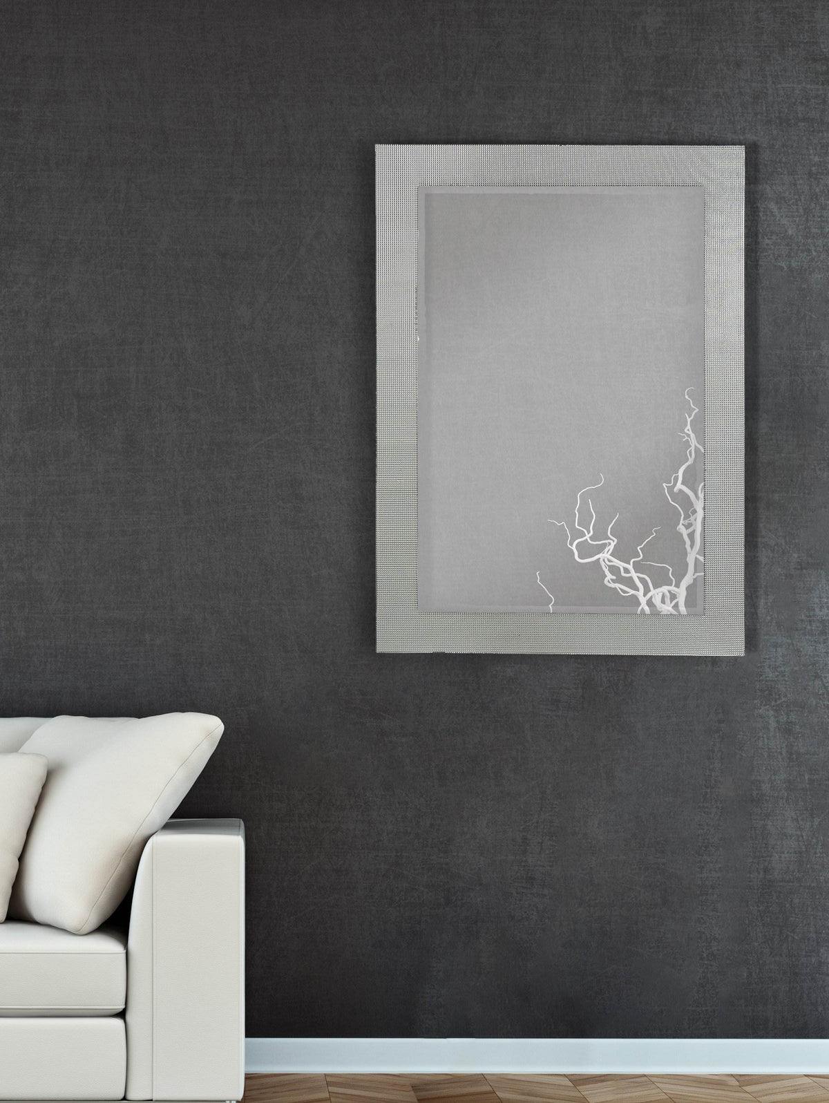 Majestic 26" x 36"  Rectangular Silver Tile Glass Accent Wall Mirror (Open Box)