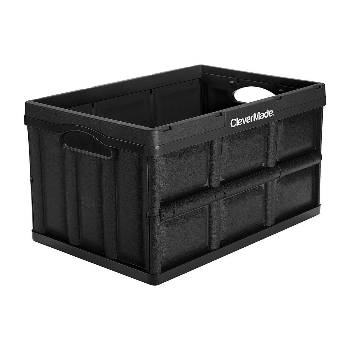 CleverMade CleverCrate Stackable 46L Storage Bins, Black (3-Pack) (Open Box)