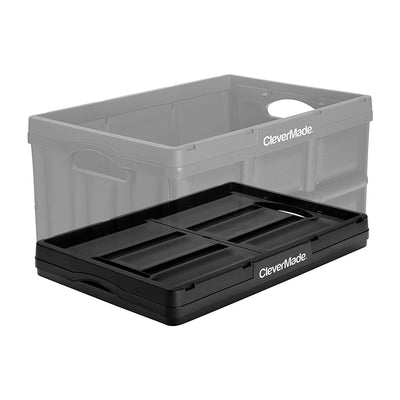 CleverMade CleverCrate Stackable 46L Storage Bins, Black (3-Pack) (Open Box)