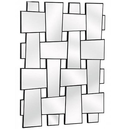 Majestic Mirror Contemporary Rectangle Black Framed Glass Wall Mirror (Open Box)
